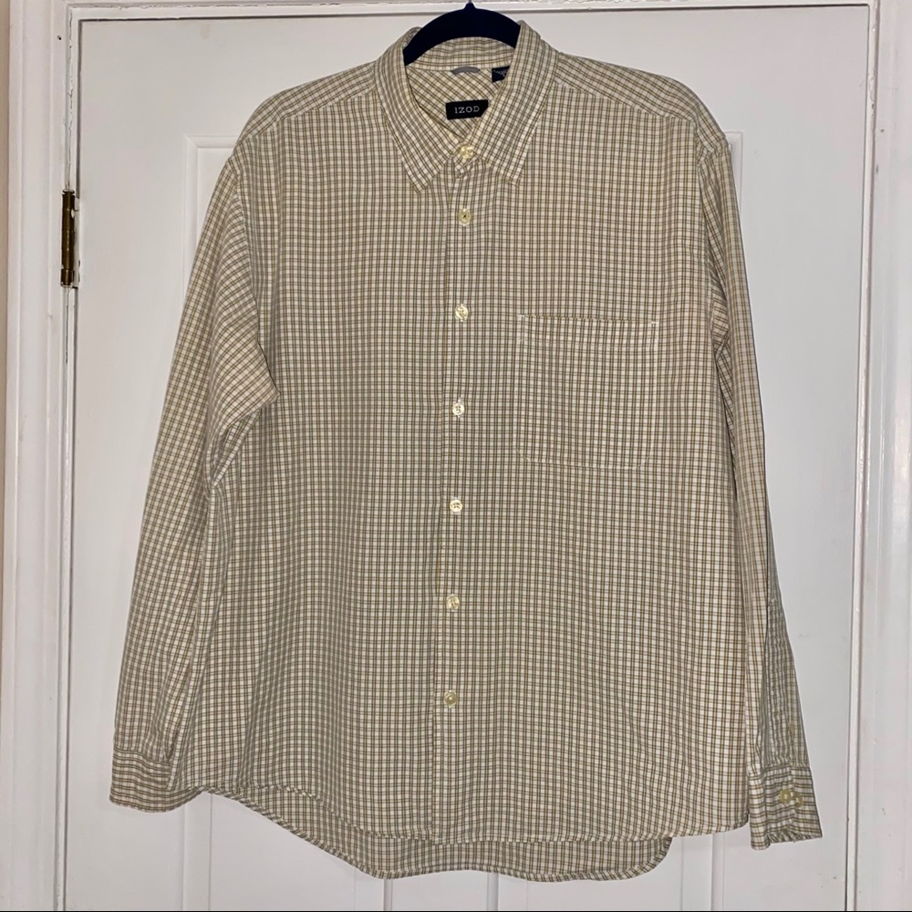 Men’s Izod Cotton Large Long Sleeve Button Down